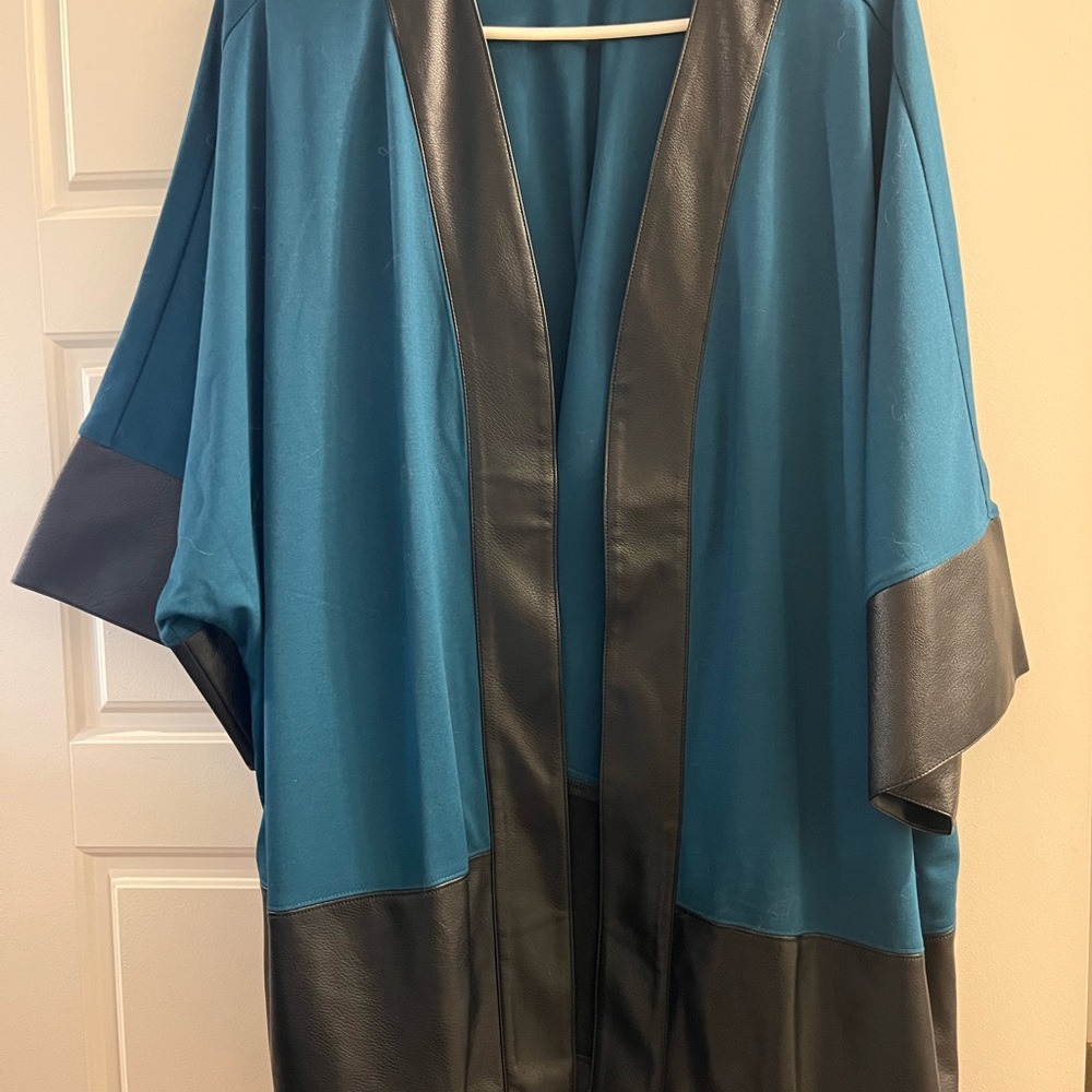 Teal and Black Kimono Cardigan
